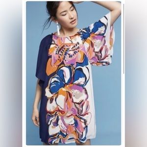 Anthropologie Maeve Shift Silk Dress